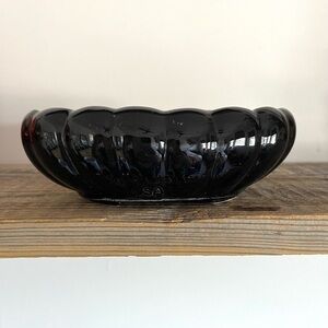 Black Mid century modern pottery planter